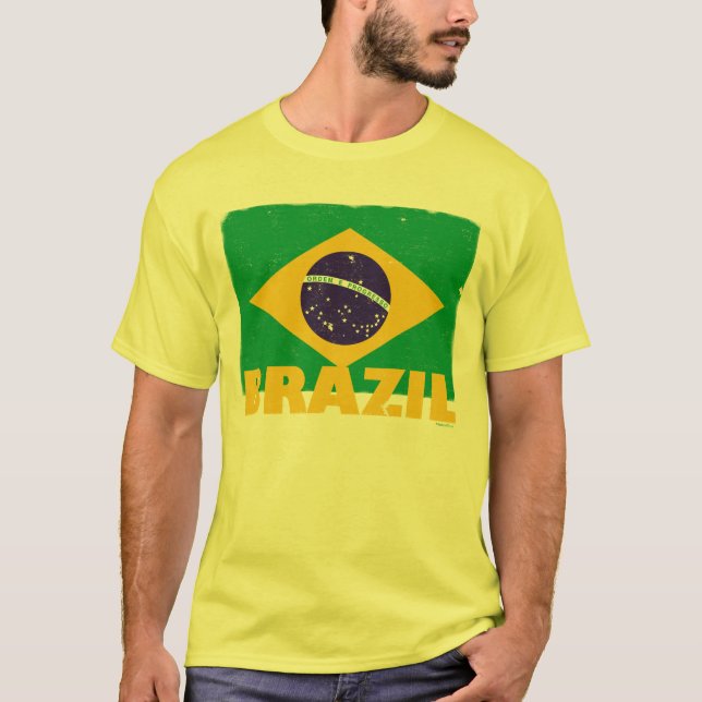 Camiseta Bandera del Brasil del vintage (Anverso)