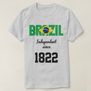 Camiseta Bandera del Brasil y Patriótico Del Escudo De Arma