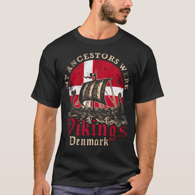 Camiseta Bandera del buque vitícola de Dinamarca (Anverso)
