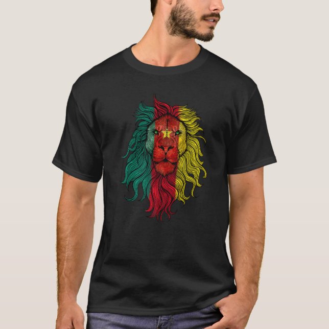 Camiseta Bandera del Camerún del León Camerunés (Anverso)