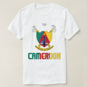Camiseta Bandera del Camerún y Patriotismo del Escudo de Ar