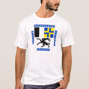 Camiseta Bandera del cantón de Graubunden Suiza
