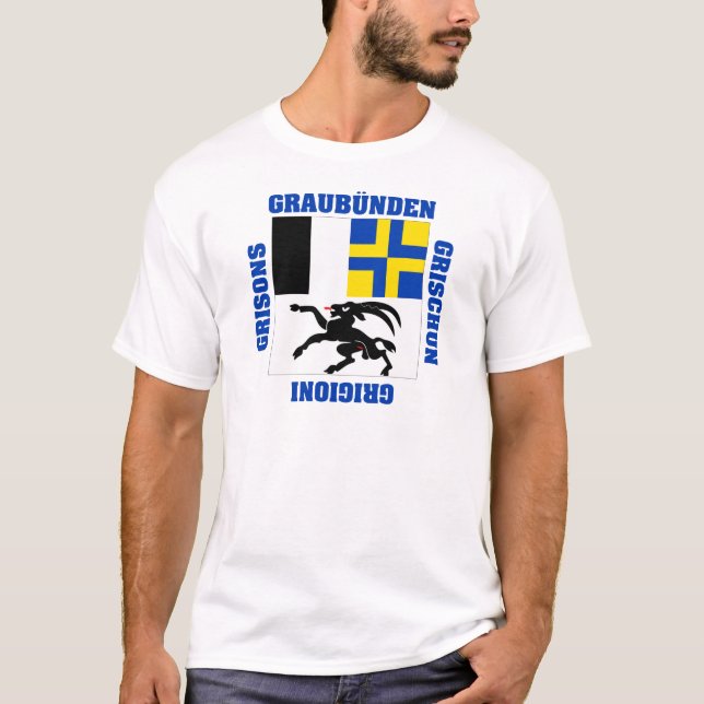Camiseta Bandera del cantón de Graubunden Suiza (Anverso)