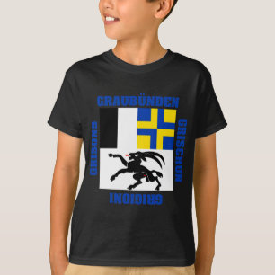Camiseta Bandera del cantón de Graubunden Suiza