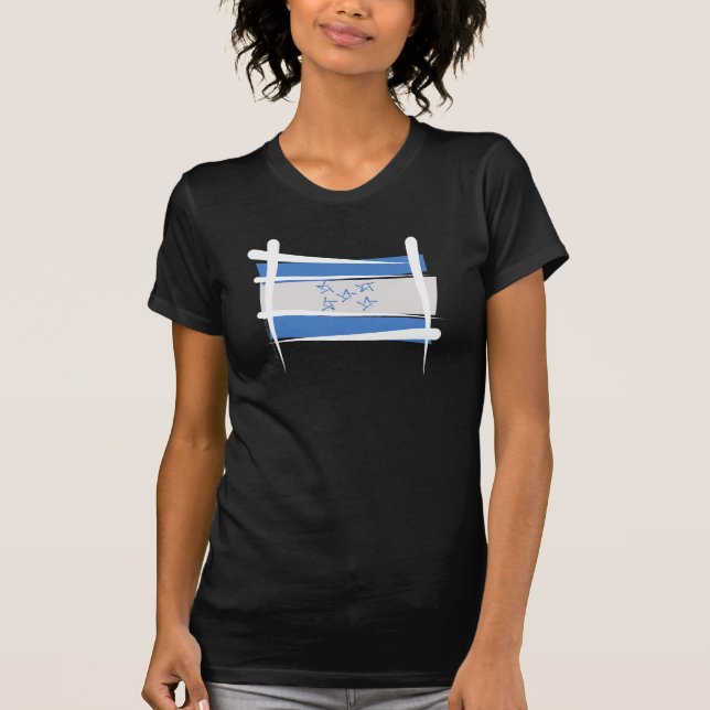 Camiseta Bandera del cepillo de Honduras (Anverso)
