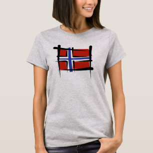 Camiseta Bandera del cepillo de Noruega