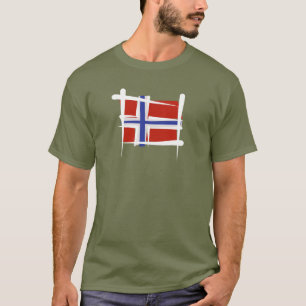 Camiseta Bandera del cepillo de Noruega