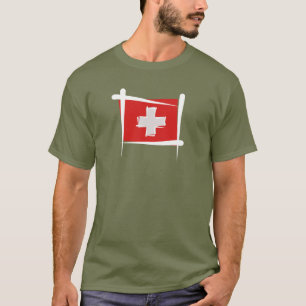 Camiseta Bandera del cepillo de Suiza