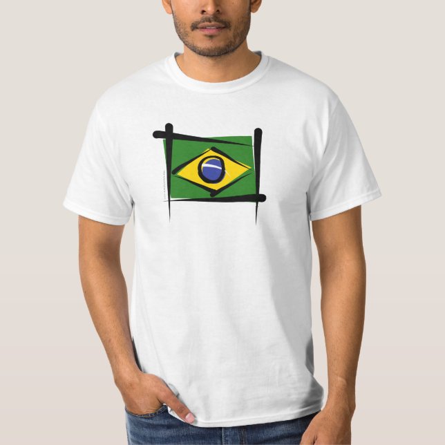 Camiseta Bandera del cepillo del Brasil (Anverso)