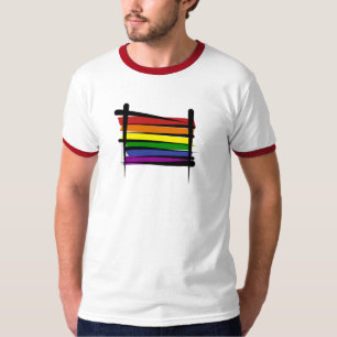 Camiseta Bandera del cepillo del orgullo gay del arco iris