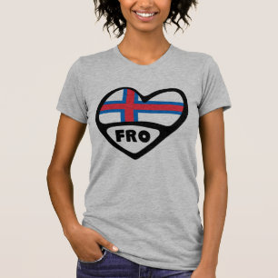 Camiseta Bandera del código de país de las Islas Feroe Pin