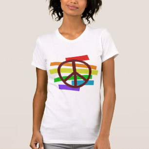 Camiseta bandera del color de la paz paño-como
