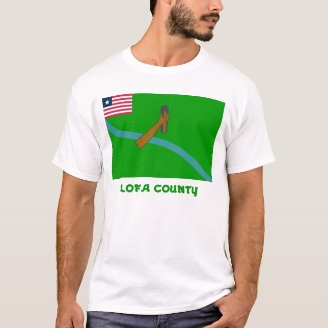 Camiseta Bandera del condado de Lofa con nombre (Anverso)