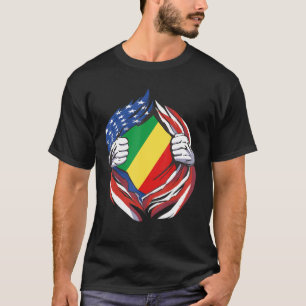 Camiseta Bandera del Congo Americana Orgullosa De Mi Herenc