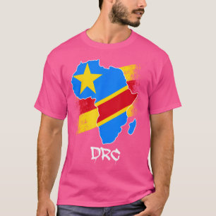Camiseta Bandera Del Congo En África Mapa Amor Rdc Repúblic