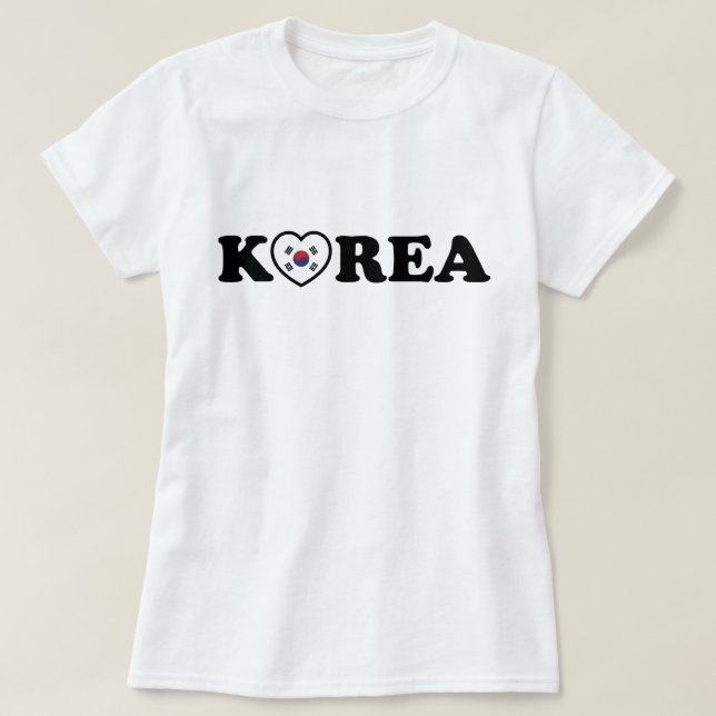 Camiseta Bandera del Corazón de Amor de Corea (Diseño del anverso)