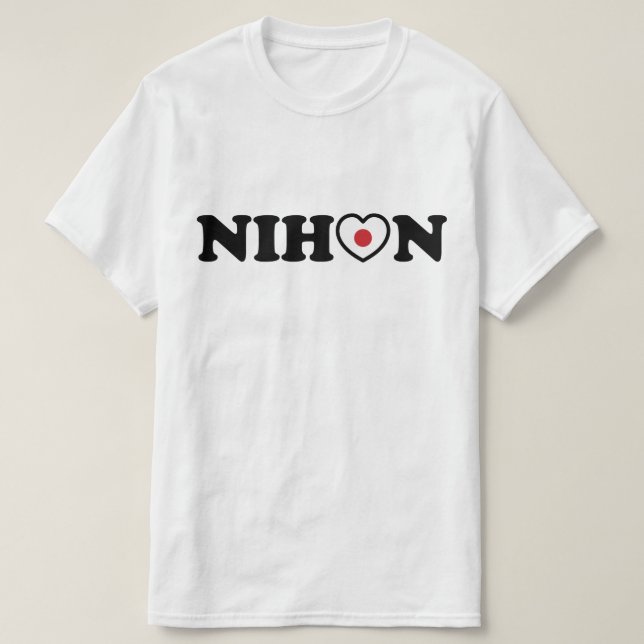 Camiseta Bandera del Corazón de Amor Nihon (Diseño del anverso)