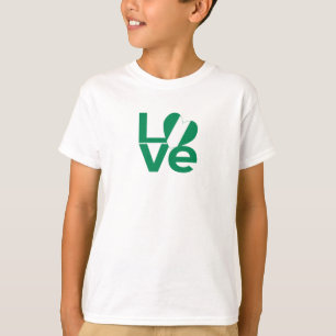Camiseta Bandera del corazón de amor verde nigeriano