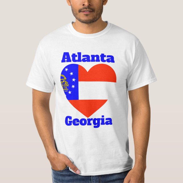 Camiseta Bandera del Corazón de Atlanta Georgia (Anverso)
