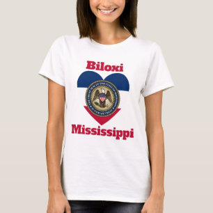 Camiseta Bandera del corazón de Biloxi Mississippi