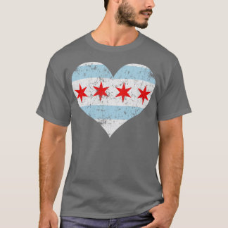 Camiseta Bandera del Corazón de Chicago Love Home City
