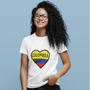 Camiseta Bandera del Corazón de Colombia Blanca