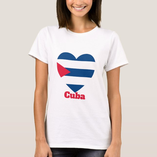 Camiseta Bandera del Corazón de Cuba (Anverso)