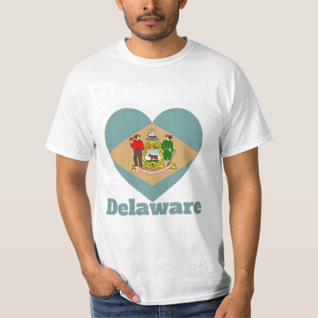 Camiseta Bandera del corazón de Delaware (Anverso)
