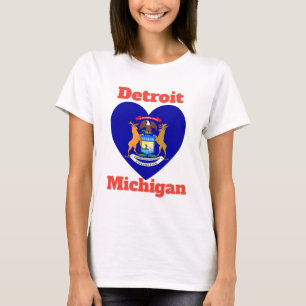 Camiseta Bandera del Corazón de Detroit Michigan