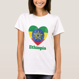 Camiseta Bandera del corazón de Etiopía