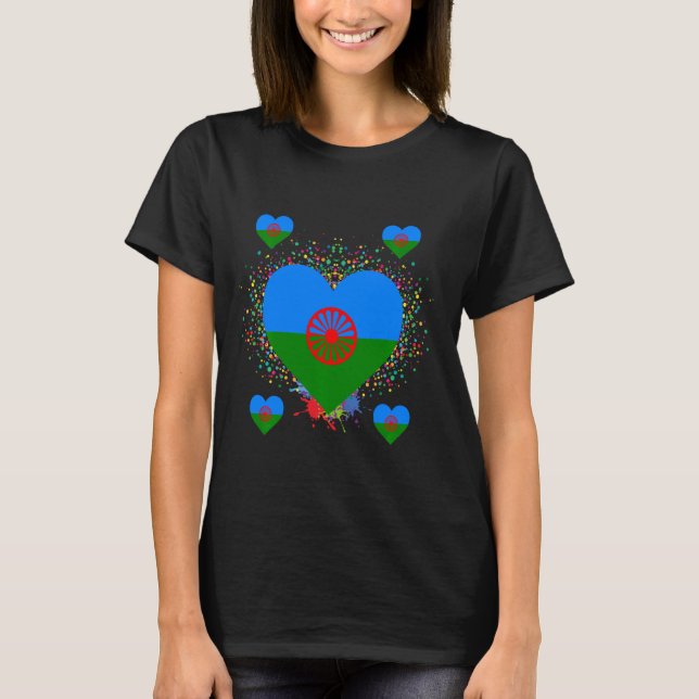 Camiseta Bandera del Corazón de Gitana Bandera - Internacio (Anverso)
