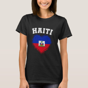Camiseta Bandera del corazón de Haití ama el orgullo haitia
