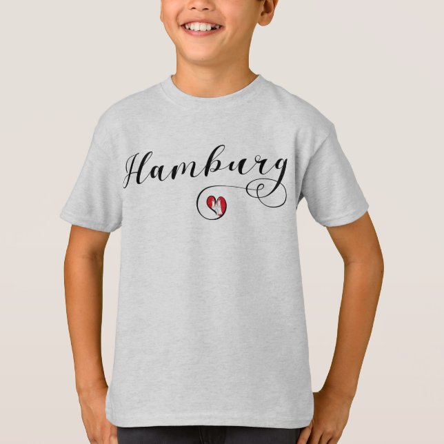 Camiseta Bandera del Corazón de Hamburgo, Alemania, Hamborg (Anverso)