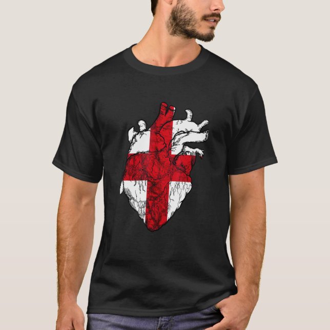 Camiseta Bandera del Corazón de Inglaterra St George's Cros (Anverso)