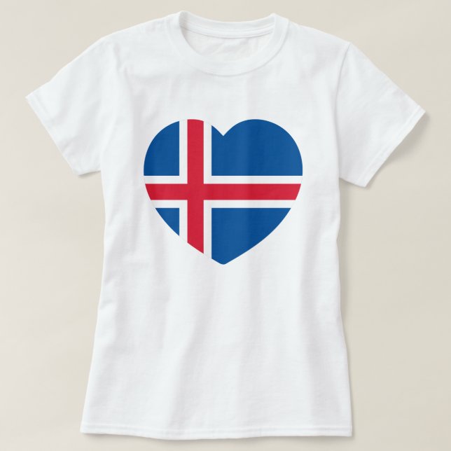 Camiseta Bandera del Corazón de Islandia (Diseño del anverso)