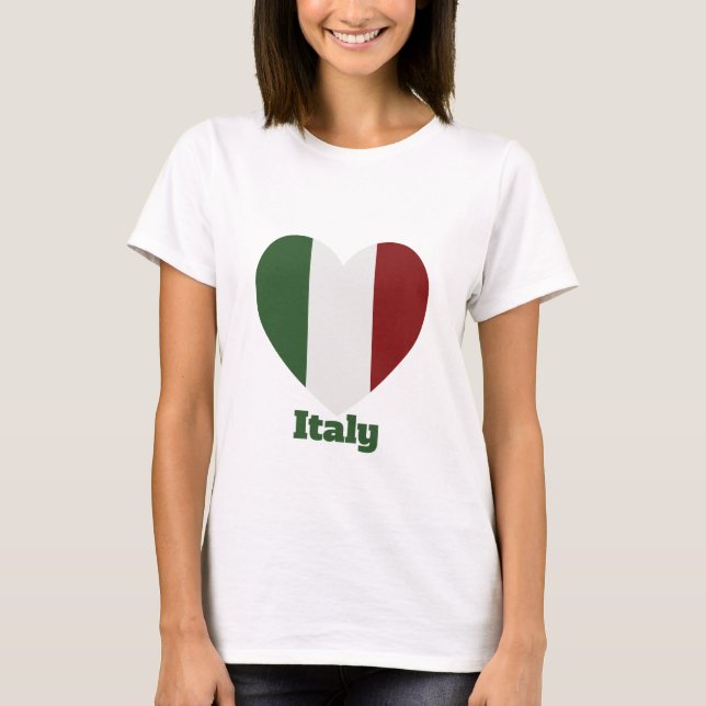 Camiseta Bandera del Corazón de Italia (Anverso)