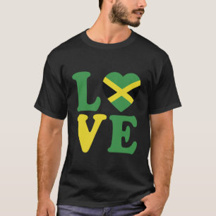 Camiseta Bandera del corazón de Jamaica de amor moderno