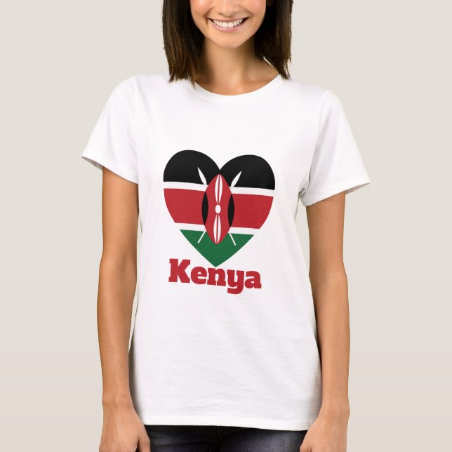 Camiseta Bandera del Corazón de Kenia (Anverso)
