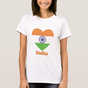 Camiseta Bandera del Corazón de la India