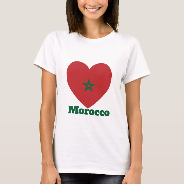 Camiseta Bandera del Corazón de Marruecos (Anverso)