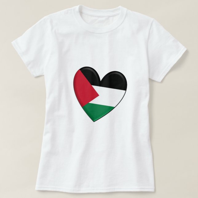 Camiseta Bandera del corazón de Palestina (Diseño del anverso)