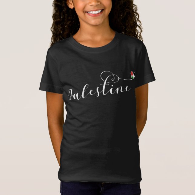 Camiseta Bandera del Corazón de Palestina, Estado de Palest (Anverso)