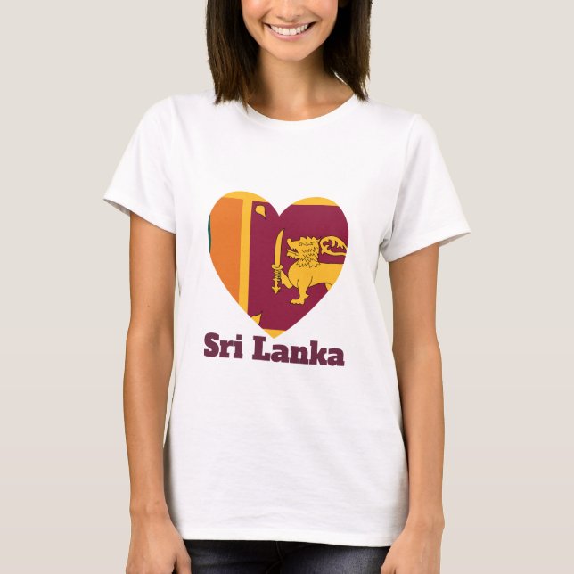 Camiseta Bandera del Corazón de Sri Lanka (Anverso)