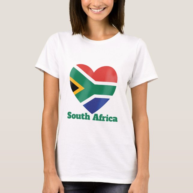 Camiseta Bandera del Corazón de Sudáfrica (Anverso)