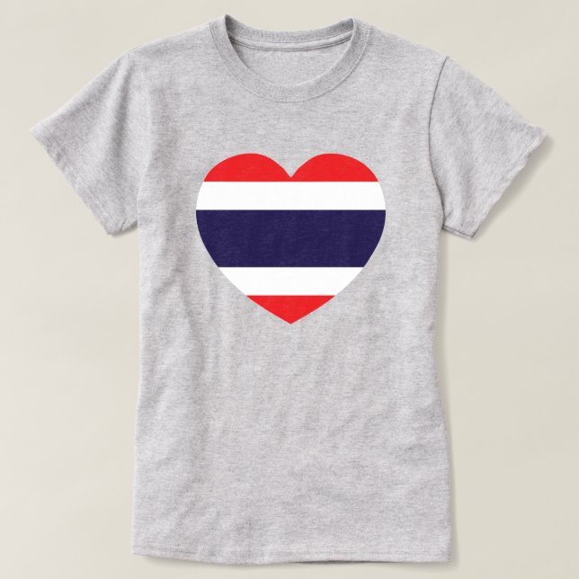 Camiseta Bandera del Corazón de Tailandia (Diseño del anverso)