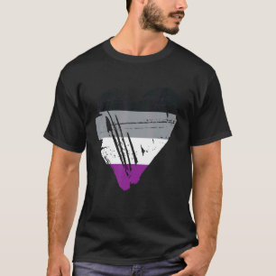 Camiseta Bandera del corazón del orgullo asexual 1