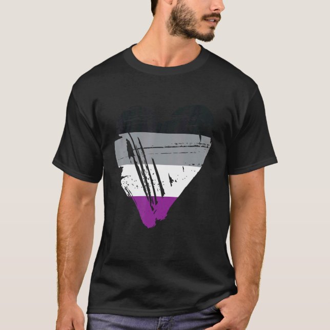 Camiseta Bandera del corazón del orgullo asexual 1 (Anverso)