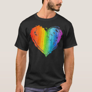 Camiseta Bandera del corazón del orgullo gay LGBT