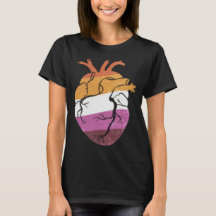 Camiseta Bandera del corazón del orgullo lésbico