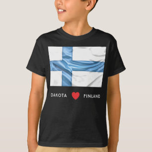Camiseta Bandera del corazón del Personalizado I de Finlan